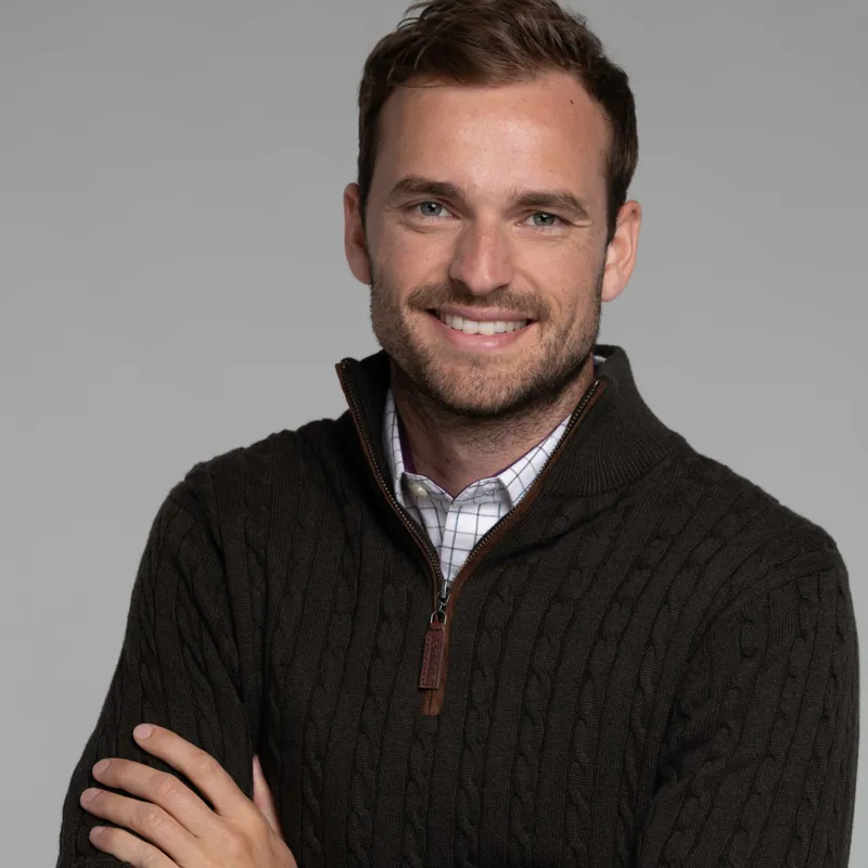 Schoffel Cotton Cashmere Cable 1/4 Zip Jumper Charcoal-1